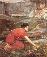 Waterhouse, John William - Maidens picking Flowers by a Stream, Study
